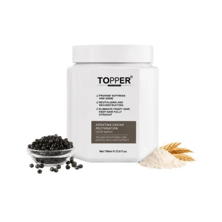 TOPPER PROFESSIONAL Keratin & Caviar Restoration Hair Mask - 700ml | توبر بروفيشنال ماسك للشعر بالكيراتين والكافيار - 700 مل