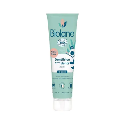 Biolane First Baby 2-in-1 Certified Organic Toothpaste - 50ml | بايولان معجون لتخفيف آلم التسنين - 50 مل