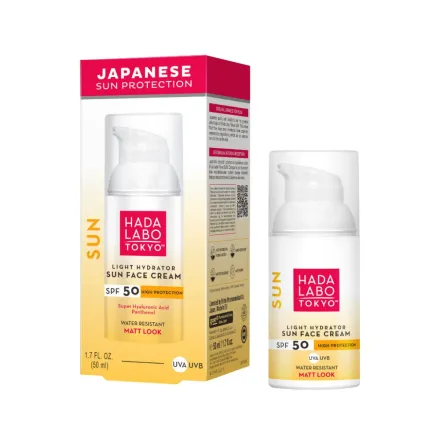 HADA LABO TOKYO Light Hydrator Sun Face Cream SPF50 High Protection UVA UVB - 50ml | هادا لابو واقي شمسي بعامل حماية 50 - 50 مل
