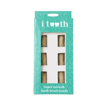 i tooth Super Miswak Tooth Brush Heads | آي توث رؤوس فرشاة أسنان سوبر مسواك