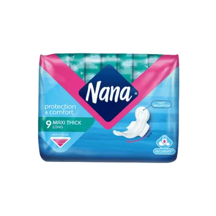 Nana Protection & Comfort Maxi Thick Long - 9pads | نانا فوط نانا ماكسي ثيك طويلة - 9 قطع