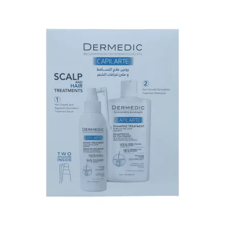 DERMEDIC Capilarte Stimulating Hair Growth Shampoo and Serum 150 + 300 ml | ديرمديك شامبو وسيروم مضاد لتساقط الشعر - 300 + 150 مل