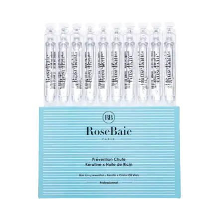 RoseBaie Prävention Keratinausfall x Rizinusöl 10 Ampullen| روزباي امبولات لمنع تساقط الشعر - 10 أمبولات