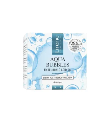 Lirene Aqua Bubbles Hyaluronic Acid 4D Hydro Cream - 50ml | ليرين كريم مرطب بالهيالورونيك اسيد - 50 مل