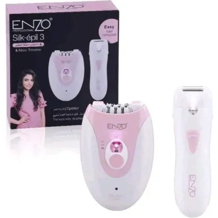 ENZO Professional Silk-épil 3 Epilator & Bikini Trimmer|انزو جهاز إزالة الشعر بروفيشنال سيلك-إبيل 3 مع ماكينة تشذيب للبكيني