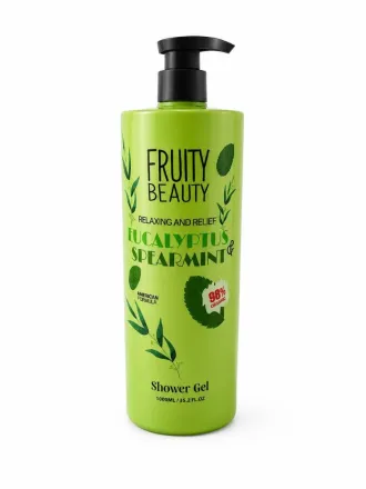 FRUITY BEAUTY Relaxing And Relief Eucalyptus & Spearmint Shower Gel - 1000ml | فروتي بيوتي جل استحمام مهدئ و مريح بالخيار و الاوكالبتوس - 1000 مل