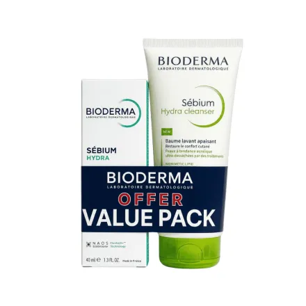 BIODERMA Sebium Hydra Creme+ Sebium Hydra Cleanser - 40ml | بيوديرما غسول + كريم سيبوم هيدرا - 40مل