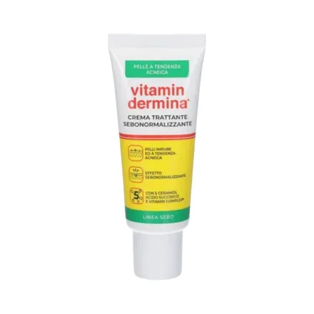 Vitamin dermina Crema Trattante Sebonormalizzante - 40ml | فيتامين ديرمينا كريم منظم لإفراز الدهون للبشرة المعرضة للحبوب - 40 مل