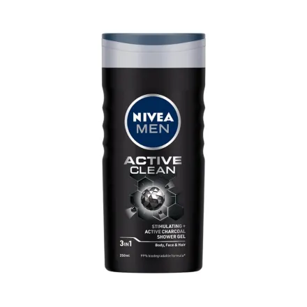 Nivea Shower Gel Active Clean - 250 ml | نيفيا جل الاستحمام للرجال اكتيف كلين - 250 مل