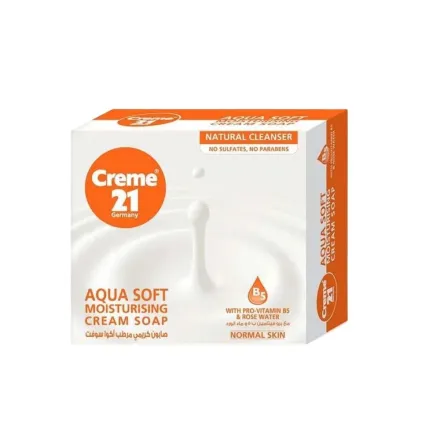 Creme21 Germany Aqua Soft Moisturizing Cream Soap 125 g | كريم 21 صابون مرطب اكوا سوفت - 125 غرام