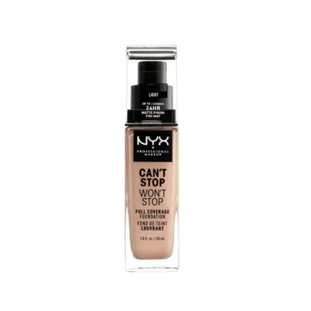 NYX Can't Stop Won't Stop Full Coverage Foundation - 30ml | ان واي اكس كريم أساس خفيف الوزن بتغطية كاملة - 30 مل