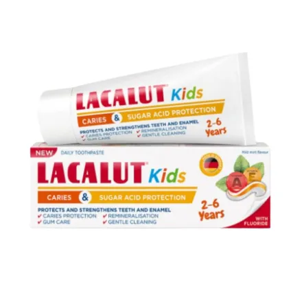 LACALUT Kids Caries & Sugar Acid Protection 2-6 years - 55ml | لاكالوت كيدز حماية من التسوس وأحماض السكر للأطفال من 2–6 سنوات – 55 مل