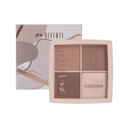 Nevertı F.Illus.Contour& Highlighter Pallette - 4x3,5g| نيفرتي باليت كونتور وهايلايتر - 4*3.5 غ