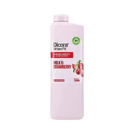 Dicora Milk & Strawberry Shower Gel - 750ml | ديكورا شاور جل بالحليب و الفريز - 750 مل