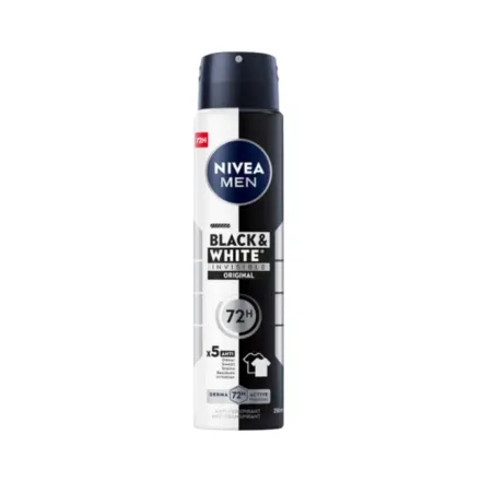 NIVEA Black & White Invisible Original 72H - 200ml | نيفيا بلاك & وايت إنفزيبل أوريجينال مضاد للتعرّق 72 ساعة – 200 مل