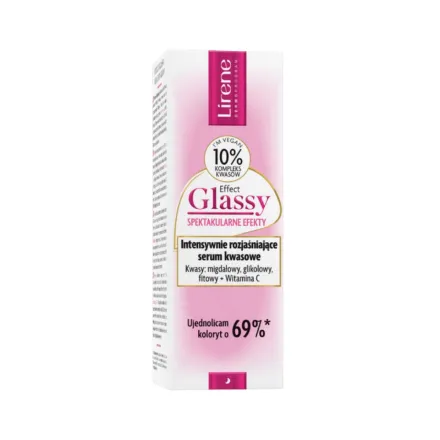 Lirene Glass Effect Intensive Brightening Acid Serum - 30ml |ليرين غلاس إفكت سيروم حمضي مكثف لتفتيح البشرة – 30 مل