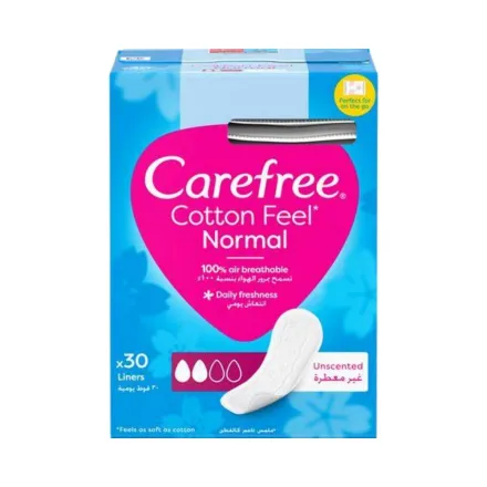 Carefree Cotton Feel Normal 30 Pcs | كير فري فوط نسائية 30 قطعة