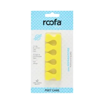 Roofa Spain Care Foot Toe Separators - Yellow | روفا فواصل أصابع القدم - أصفر