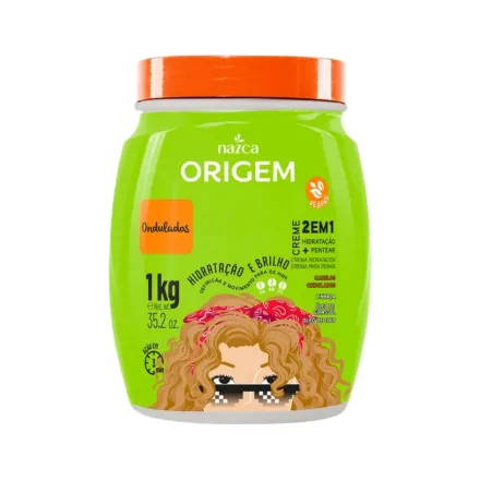 nazca Creme Tratamento Origem Potão Ondulados Hidratação E Brilho - 1kg | نازكا كريم علاجي للشعر الويفي للترطيب واللمعان - 1 كغ
