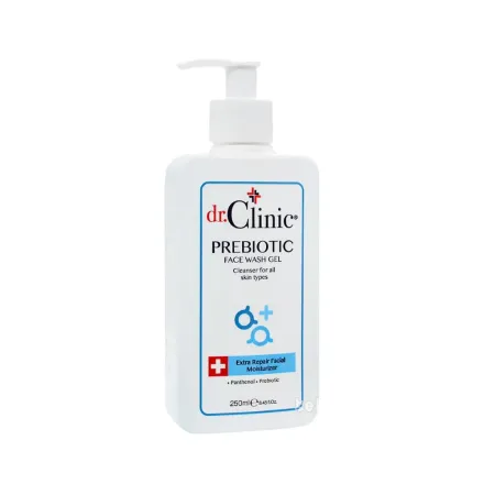 dr.Clinic Prebiotic Face Wash Gel Cleanser For All Skin Types - 250ml| دكتور كلينك غسول الوجه بريبيوتيك لجميع أنواع البشرة - 250 مل