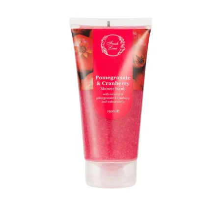 Fresh Line POMEGRANATE & CRANBERRY SHOWER SCRUB - 150 ml | فريش لاين مقشر جسم بالرمان والتوت البري – 150 مل