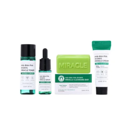 SOME BY MI Aha.Bha.Pha 30Days Starter Limited Edition 4 Pcs Set | سوم باي مي مجموعة الاحماض لتهدئة البشرة المعرضة للحبوب - 4 قطع