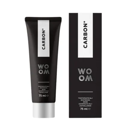 Woom Carbon+ Charcoal Whitening Toothpaste - 75ml | ووم معجون أسنان كاربون+ بالفحم لتبييض الأسنان – 75 مل