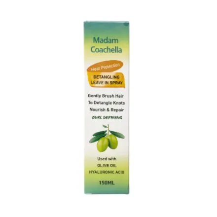 Madam Coachella Detangling Leave In Spray Olive Oil Hyaluronic Acid - 150ml | مدام كوتشيلا بخاخ لفك التشابك بخلاصة زيت الزيتون والهيالورونيك اسيد - 150 مل