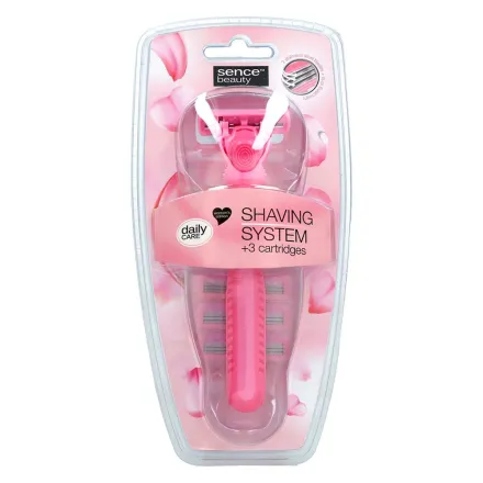 Sence Beauty Razors 1Pcs For Women + 3 Refills Triple Blades | سينس بيوتي شفرة حلاقة للنساء 1 قطعة + 3 عبوات ثلاثية الشفرات