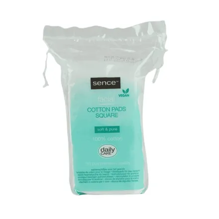 Sence Beauty Cotton Square Pads 50 Pcs - 195g | سينس بيوتي قطع قطنية مربعة من سينيس بيوتي 50 قطعة 195 غ