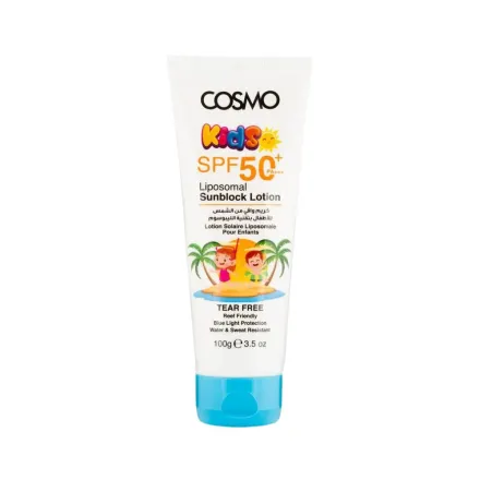 COSMO COSMETICS LIPOSOMAL SUNBLOK LOT SPF50+FOR KID - 100g | كوزمو كوزمتكس واقي شمس للأطفال SPF50+ - 100 غرام