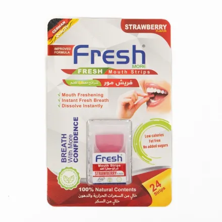 Fresh Fuwei Strawberry Breath 24 Strips | فريش شرائط إنعاش الفم بنكهة الفراولة – 24 شريحة
