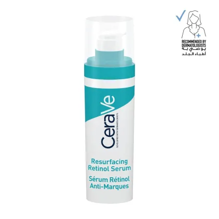 CERAVE RESURFACING RETINOL SERUM TO REDUCE THE APPEARANCE OF POST-ACNE MARKS AND PORES WITH RETINOL, LICORICE ROOT EXTRACT & NIACINAMIDE - 30ml | سيرافي سيروم ريتنول - 30 مل