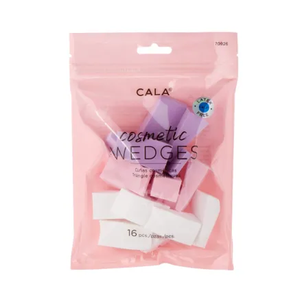 Cala Cosmetic Wedges 16 Pcs |كالا إسفنجات مكياج مثلثة – 16 قطعة