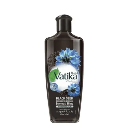 Vatika Black Seed Enriched Hair Oil Strong & Shiny - 200ml | فاتيكا زيت الشعر المغذي بالحبة السوداء لشعر قوي ولامع - 200 مل
