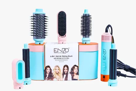 ENZO 6-In-1 Hot Air Styling Brush | انزو فرشاة تصفيف هواء ساخن 6 في 1