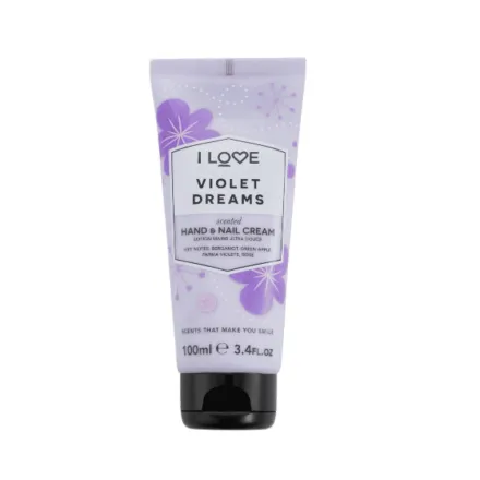 I Love - Violet Dreams Hand & Nail Cream - 100ml | آي لوف فيوليت دريمز كريم معطر لليدين والأظافر – 100 مل