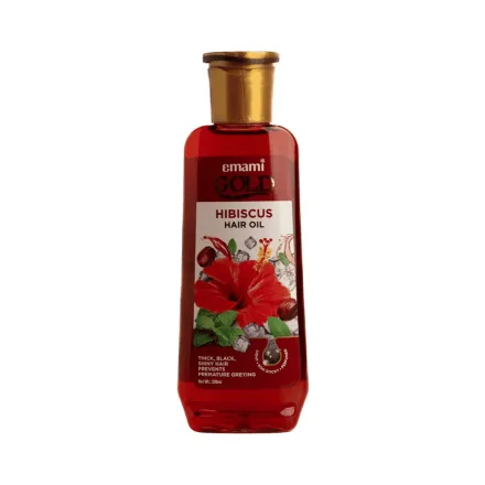 Emami Gold Hibiscus Hair Oil - 200ml | ايمامي 7 اويلز ان ون زيت للشعر بخلاصة الكركديه - 200 مل