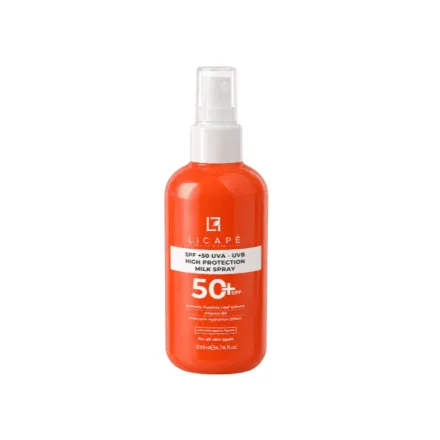 Licape Spf +50 Uva -Uvb High Protection Milk Spray - 200ml | ليكابي واقي شمسي بخاخ بقوام حليبي SPF 50+ - 200مل