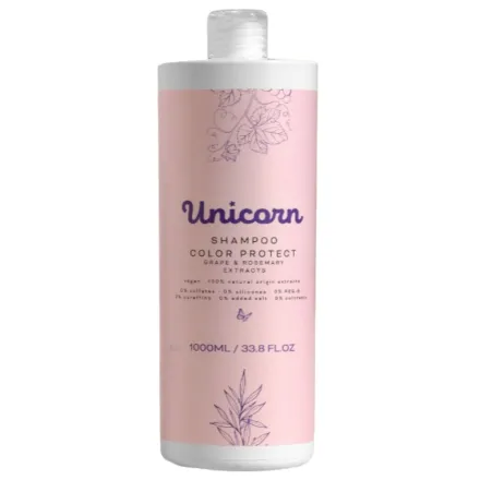 Unicorn Shampoo Color Protect Grape & Rosemary Extracts - 1000ml | يونيكورن شامبو لحماية لون الشعر بالعنب و اكليل الجبل - 1000 مل