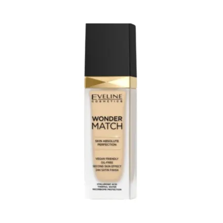 EVELINE Wonder Match Foundation Vegan Friendly Oil-Free - 30ml | ايفلين كريم أساس خالي من الزيوت - 30 مل