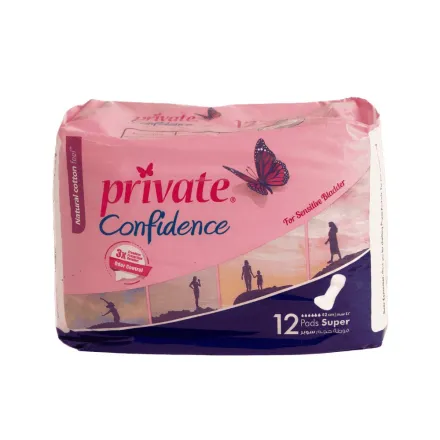 Private Sanitary Pads Confidence Super - pcs12 | برايفت فوطة حجم كبير - 12 قطعة