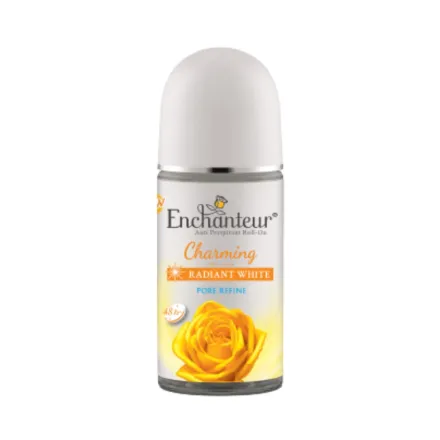 Enchanteur Radiant White Charming Pore Refine Perfumed Deo Roll On - 50ml | انشانتر مزيل تعرق رول للتفتيح - 50 مل
