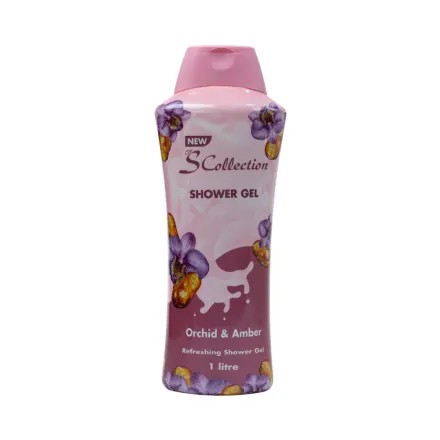 The S Collection Shower Gel Orchid & Amber - 1000ml | ذا اس كولكشن شاور جل بالأوركيد والعنبر – 1000 مل