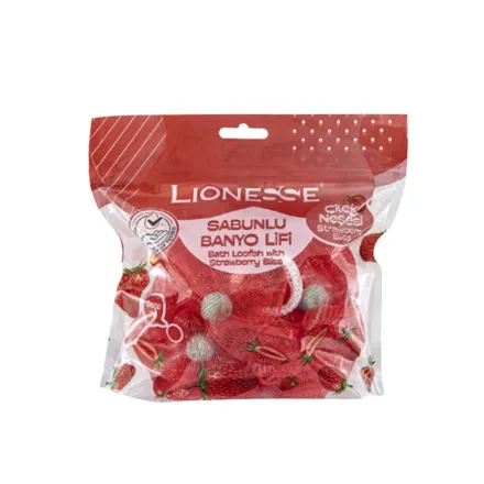 Tarko Lionesse Bath Loofa With Strawberry Lliss | تاركو ليفة استحمام مع صابون برائحة الفراولة