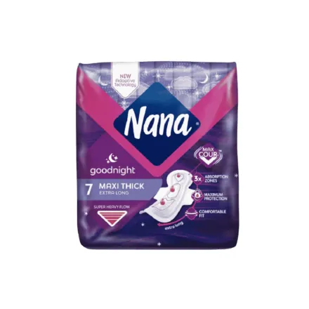 Nana Goodnight Maxi Thick Extra Long - 7pads | نانا فوط ماكسي ثيك الليلية - 7 قطع