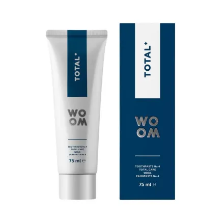 Woom Total+ Complex Care Toothpaste With Hap - 75ml | ووم معجون أسنان توتال+ عناية متكاملة مع هيدروكسي أباتيت – 75 مل