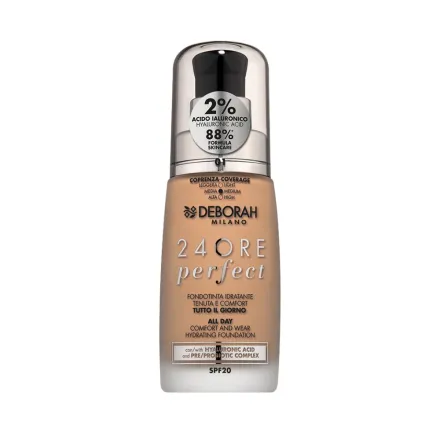 Deborah 24Ore Nude Perfect Foundation Spf 20 - 30ml | ديبورا كريم أساس مع حماية من الشمس spf 20 - 30 مل