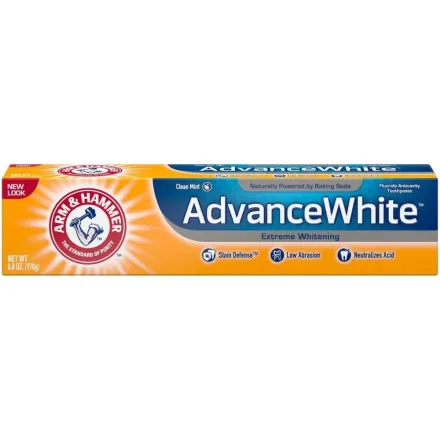 ARM & HAMMER Advanced White Extreme Whitening Toothpaste Fluoride Toothpaste - 170g | ارم اند هامر معجون أسنان مبيض بالفلوريد - 170 غرام
