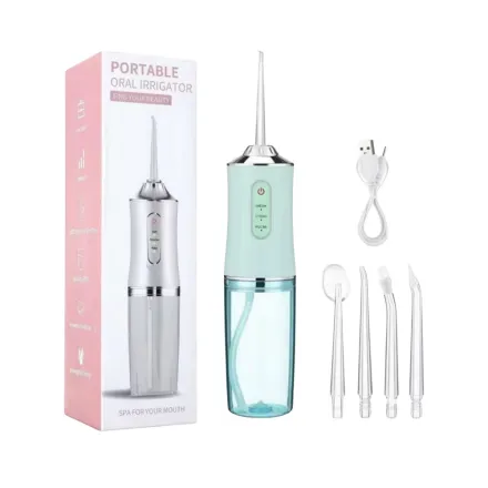 PORTABLE ORAL IRRIGATOR FIND YOUR BEAUTY Green | جهاز تنظيف الأسنان بالماء المحمول – اكتشف جمالك – اللون الأخضر